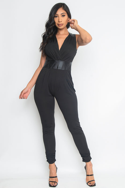 Black Solid Jumpsuit